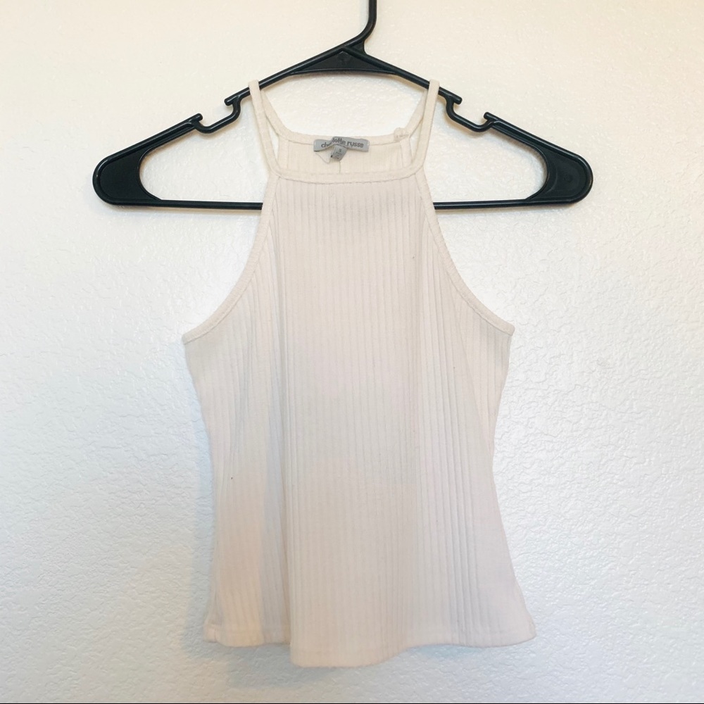 White Cropped Tank